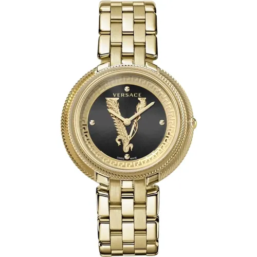 Thea Edelstahl Gold Uhr Versace - Versace - Modalova
