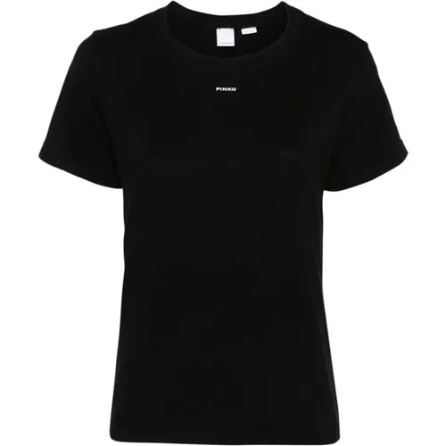 T-Shirts, female, , Size: L Mini Logo T-Shirt - pinko - Modalova