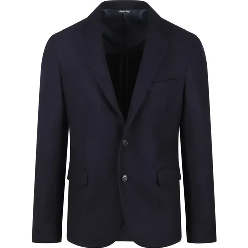 Blazers, male, , Size: L Felted Wool Single-Breasted Blazer - Brian Dales - Modalova