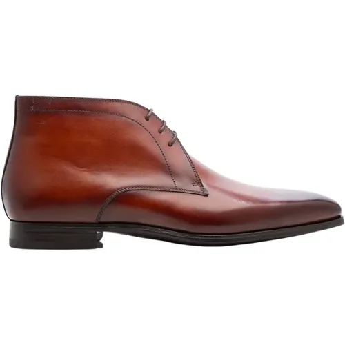 Cognac Leder Herren Schnürstiefel , Herren, Größe: 41 EU - Magnanni - Modalova