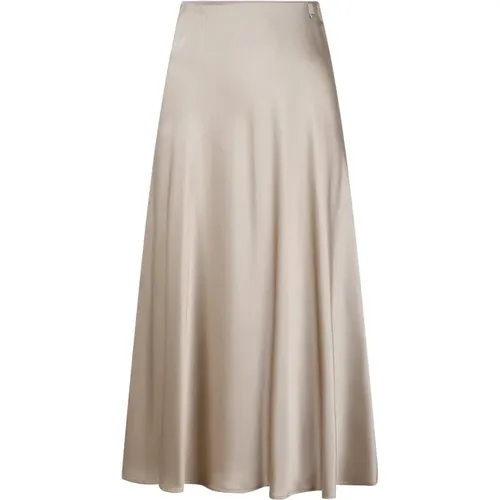 Fließender Satin Midi Rock , Damen, Größe: S - Herno - Modalova