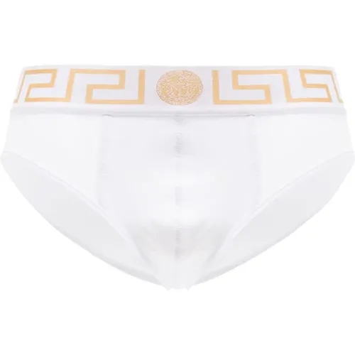 Bottoms, male, , Size: XL Jersey Greca Slip - Underwear - Versace - Modalova