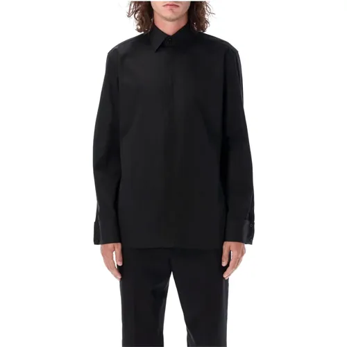 Silk Classic Shirt Aw24 , male, Sizes: L, 2XL, XL, M - Saint Laurent - Modalova