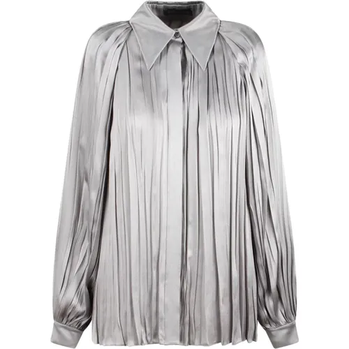 Pleated Satin Shirt Fw24 Regular Fit , female, Sizes: S, XS - alberta ferretti - Modalova