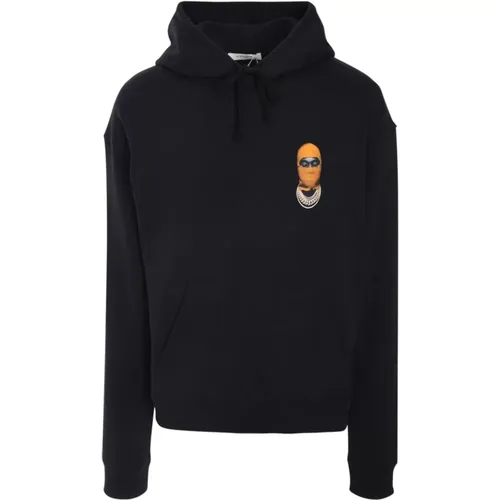 Schwarzer Baumwoll-Hoodie mit Grafikdruck , Herren, Größe: 3XL - IH NOM UH NIT - Modalova