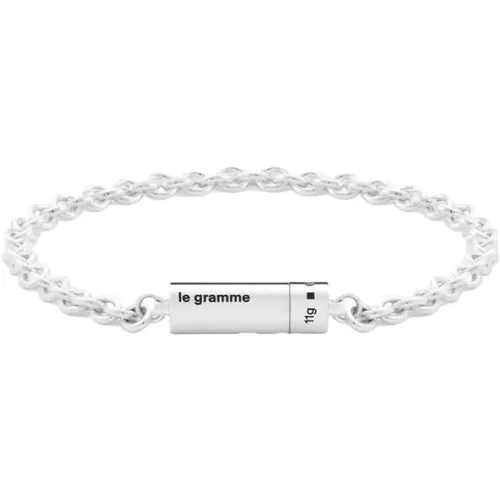 Cable bracelet on chain 11g , unisex, Sizes: S - Le Gramme - Modalova