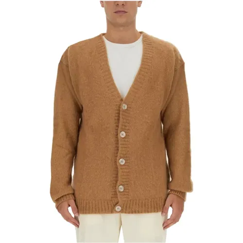 Mohair V-Neck Cardigan , Herren, Größe: M - FAMILY FIRST - Modalova