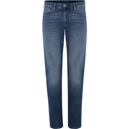 Blaue Gewaschene Denim Jeans,Slim-fit Jeans - Emporio Armani - Modalova