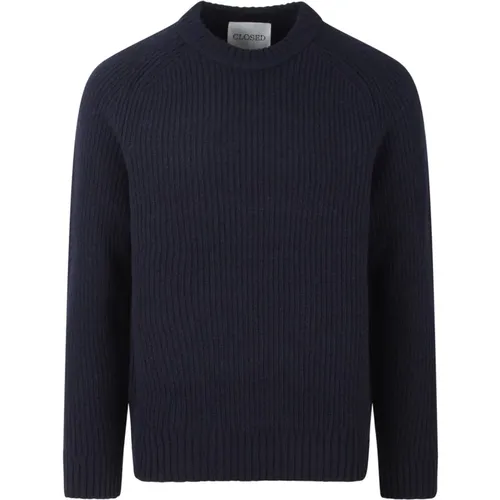 Woll-Crew-Neck Pullover Fw24 , Herren, Größe: M - closed - Modalova