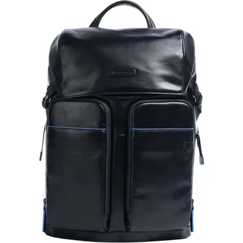 Backpacks, male, , Size: ONE SIZE Leather Laptop Backpack - Piquadro - Modalova