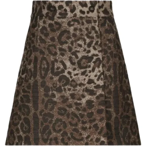 Leopardenmuster Minirock mit hoher Taille - Dolce & Gabbana - Modalova