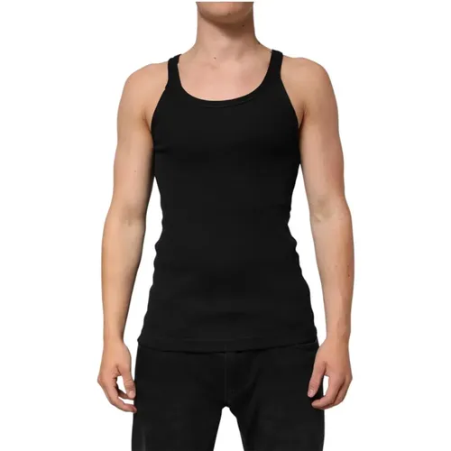 Sleeveless Tops, male, , Size: L Sleeveless Tank Men's T-shirt - Dolce & Gabbana - Modalova