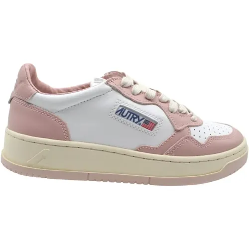 White Pink Low Top Sneakers , male, Sizes: 1 UK - Autry - Modalova