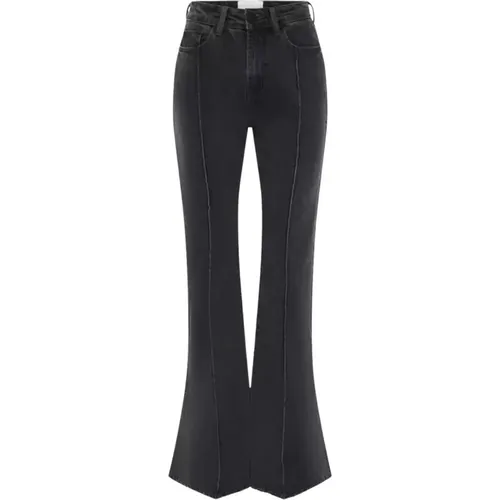 High-Waist Flare Jeans in Dunkelgrau - One Teaspoon - Modalova