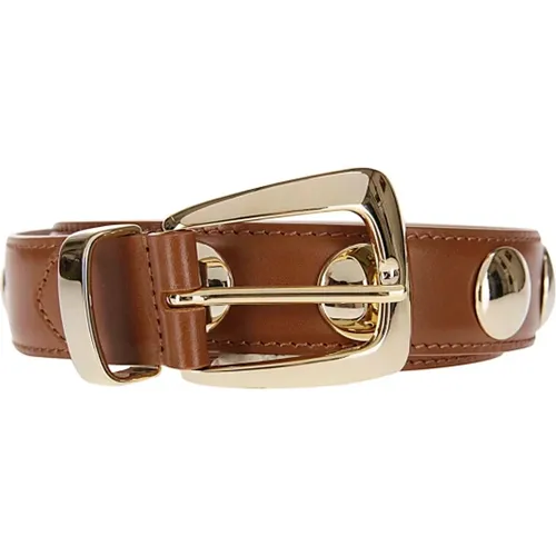 Studded Belt with Gold-Colored Details , female, Sizes: 85 CM, 80 CM - Khaite - Modalova