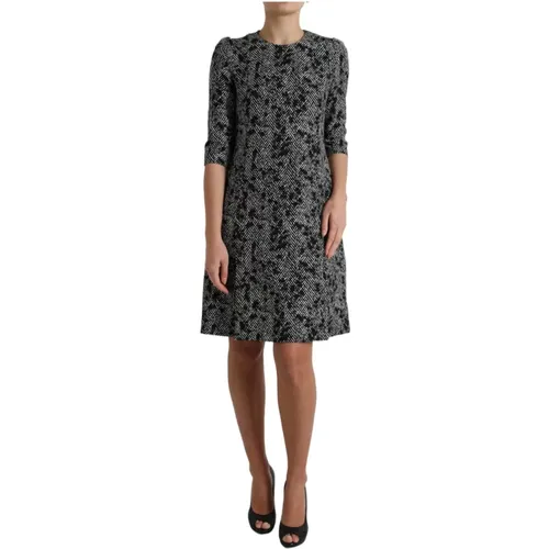 Chevron Shift Mini Dress , female, Sizes: XS - Dolce & Gabbana - Modalova