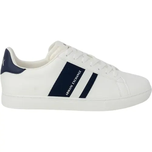 Blue Lace-Up Rubber-Sole Sneakers , male, Sizes: 6 UK, 7 UK, 10 UK, 8 UK, 9 UK - Armani Exchange - Modalova