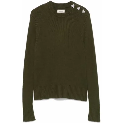 Grüner Wollmischung Rippstrick Pullover - Zadig & Voltaire - Modalova