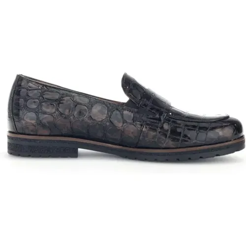 Brauner Lack-Loafer mit Easy Walking Komfort , Damen, Größe: 39 1/2 EU - Gabor - Modalova