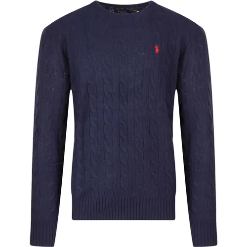 Woll-Kaschmir-Pullover mit besticktem Logo , Herren, Größe: L - Polo Ralph Lauren - Modalova