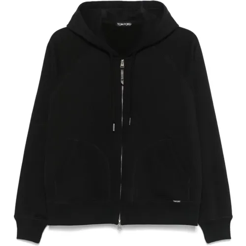 Zip-throughs, male, , Size: 2XL Hooded Sweater with Pockets - Tom Ford - Modalova