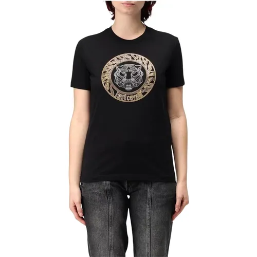 T-Shirts, female, , Size: M Graphic Print Tiger Head T-Shirt - Just Cavalli - Modalova