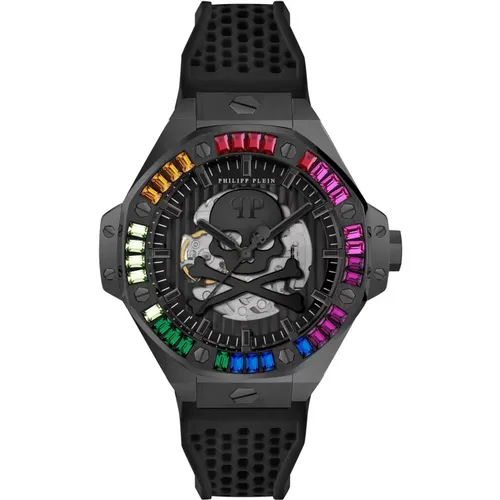 Watches, male, , Size: ONE SIZE Automatic Men's Watch Skeleton Rainbow - Philipp Plein - Modalova