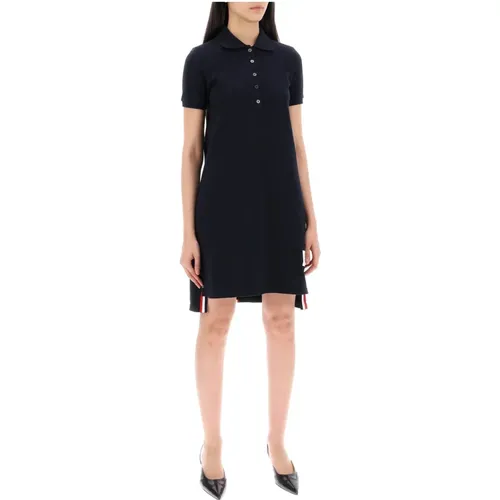 Striped Polo Dress with Band , female, Sizes: XS - Thom Browne - Modalova