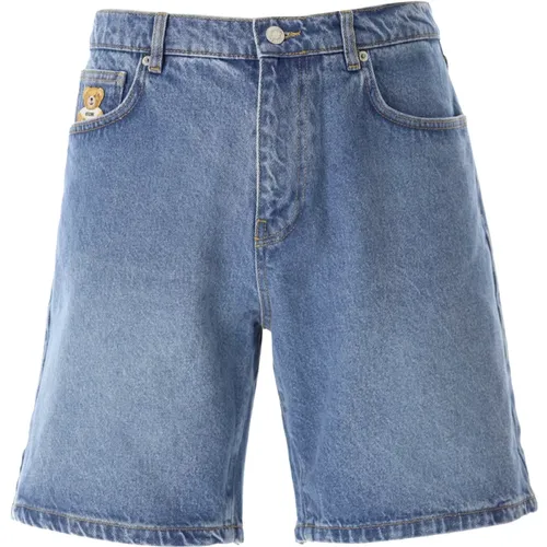 Denim Shorts, male, , Size: L Denim Teddy Bear Bermuda Shorts - Moschino - Modalova