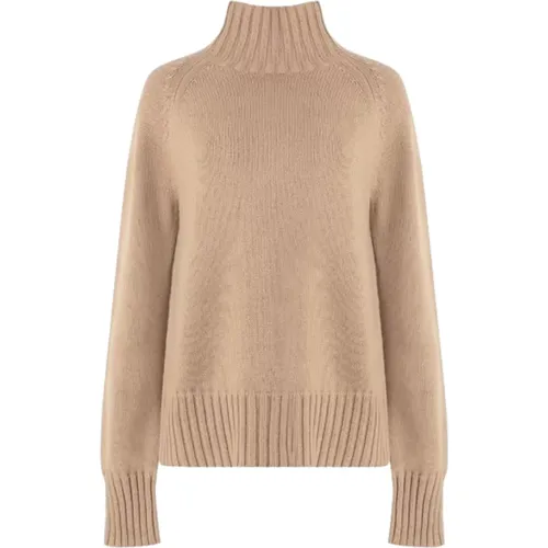 Turtlenecks, female, , Size: S Camel Turtleneck Wool Cashmere Sweater - Max Mara - Modalova