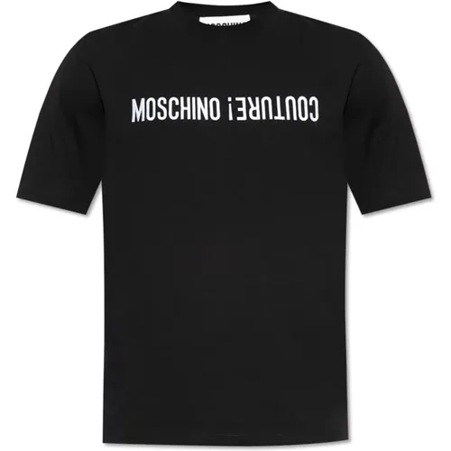 T-Shirts, male, , Size: M T-shirt with logo - Moschino - Modalova