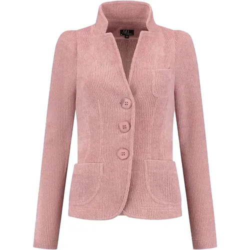 Samt-Blazer in Rosa , Damen, Größe: XL - ML Collections - Modalova