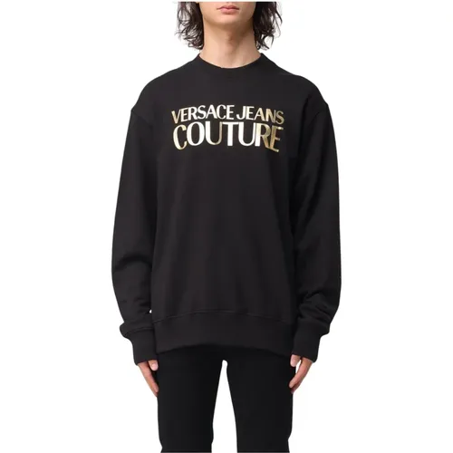 Sweatshirts, male, , Size: L Logo Print Sweatshirt - Versace Jeans Couture - Modalova