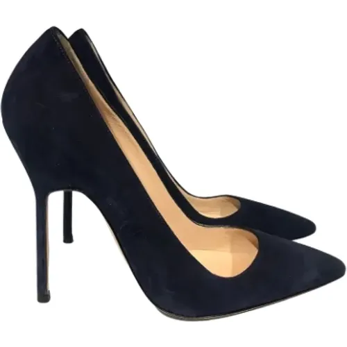 Pre-owned Pumps, female, , Size: 5 US Pre-owned Suede heels - Manolo Blahnik Pre-owned - Modalova