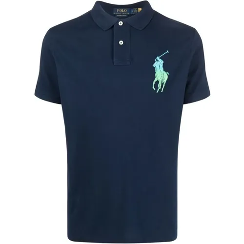 Polo Shirts, male, , Size: S Navy Cotton Polo Shirt - Polo Ralph Lauren - Modalova