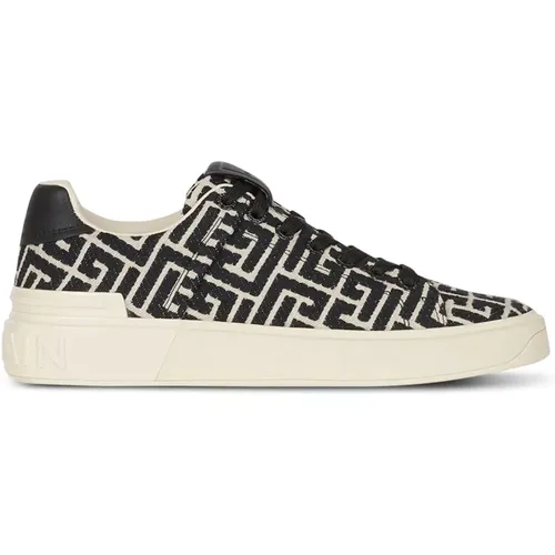 B-Court Trainer mit Jacquard-Monogramm , Damen, Größe: 40 EU - Balmain - Modalova