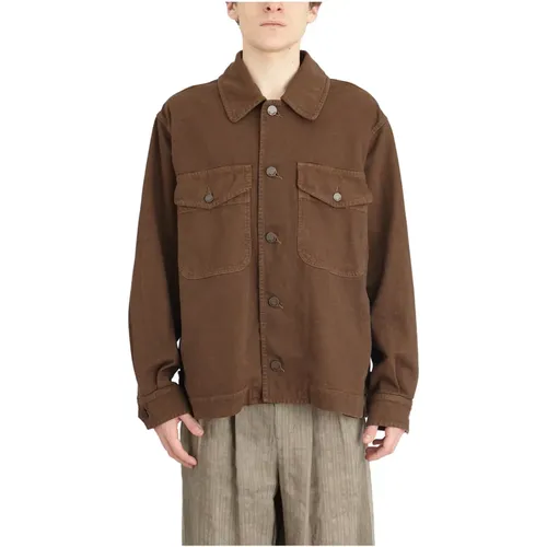 Light Jackets, male, , Size: M Javari Shirt Jacket - UMA Wang - Modalova