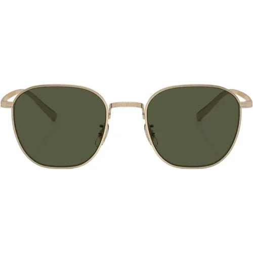 Unisex Quadratische Goldene Sonnenbrille mit Grünen G-15 Gläsern , unisex, Größe: ONE Size - Oliver Peoples - Modalova