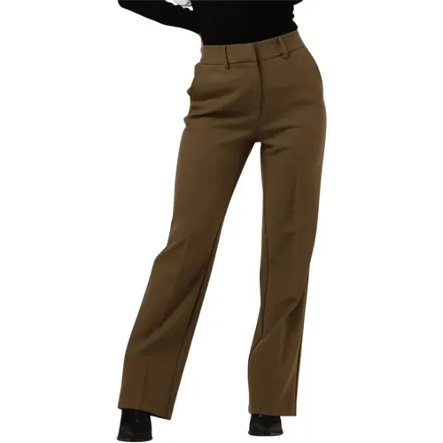 Grüne Elegante High-Waist Hose , Damen, Größe: XS - Y.A.S - Modalova