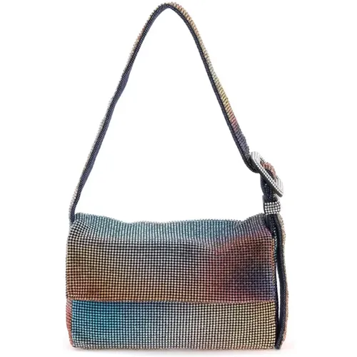 Metal Mesh Mignon Bag with Rhinestone Buckle , female, Sizes: ONE SIZE - Benedetta Bruzziches - Modalova