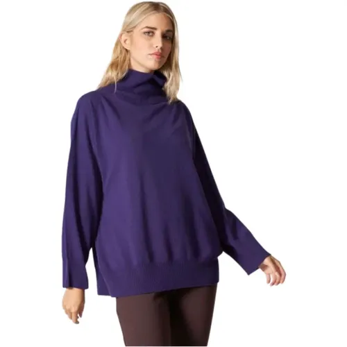 Lila Wollpullover , Damen, Größe: XS - Liviana Conti - Modalova