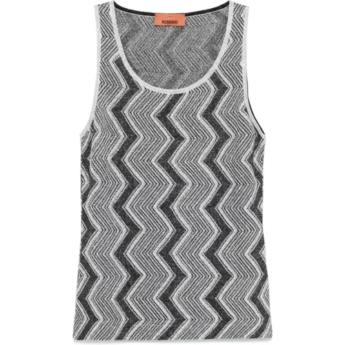 Sleeveless Tops, female, , Size: S Silver Tank Top - Missoni - Modalova