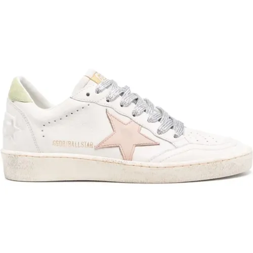 Sneakers, female, , Size: 10 US Pink Distressed Sneakers with Star Detail - Golden Goose - Modalova