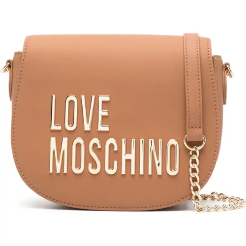 Logo Bag with Chain Shoulder Strap , female, Sizes: ONE SIZE - Love Moschino - Modalova