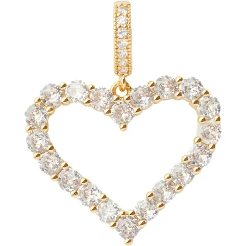 Heart Pendant with Cubic Zirconia Stones , female, Sizes: ONE SIZE - Crystal Haze - Modalova