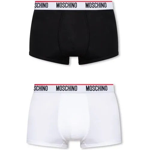 Bottoms, male, , Size: XS Branded boxers 2-pack - Moschino - Modalova