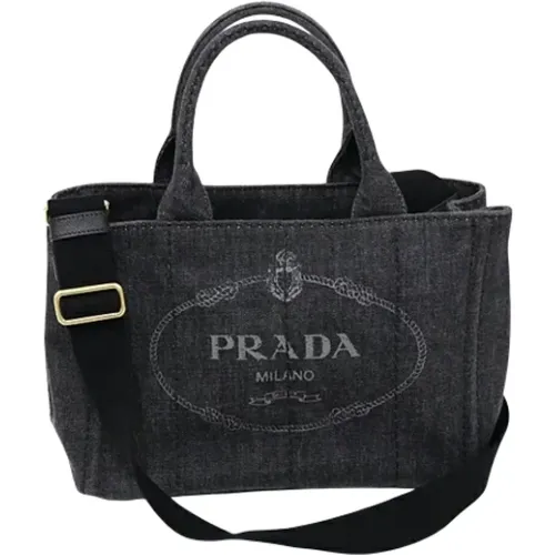 Pre-owned Tote Bags, female, , Size: ONE SIZE Pre-owned Denim prada-bags - Prada Vintage - Modalova