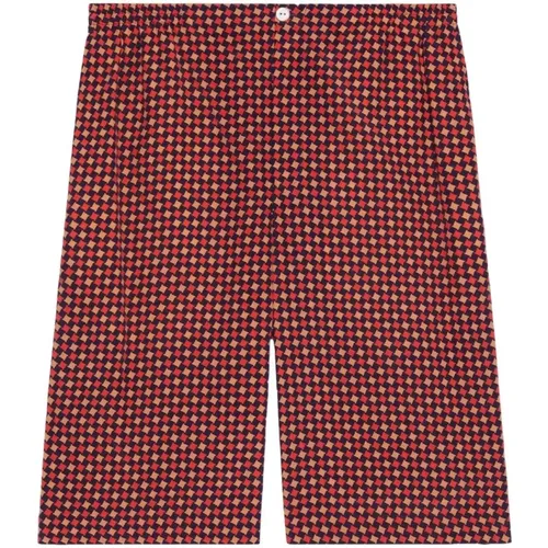 Geometric Houndstooth Tailored Shorts , male, Sizes: M, XL - Gucci - Modalova