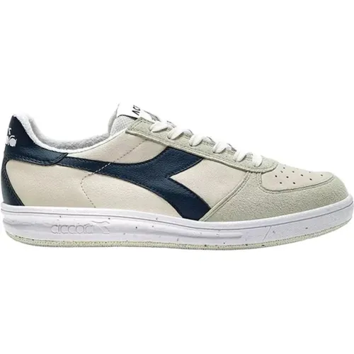 Sneakers, male, , Size: 8 US Blue Leather Lace-up Sneakers - Diadora - Modalova