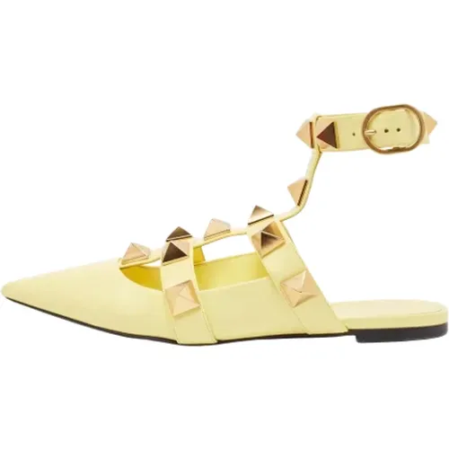 Pre-owned Flats, female, , Size: 10 1/2 US Pre-owned Leather sandals - Valentino Vintage - Modalova